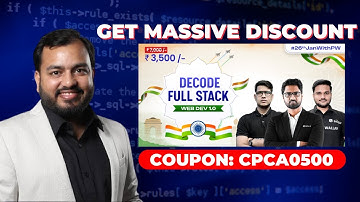 Decode Full Stack Coupon Code | PW Skills Coupon Code ₹500 Off
