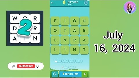 WordBrain 2 Nature Event Day 9 July 16, 2024 Solution