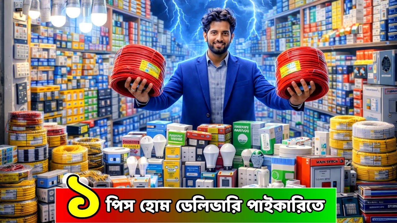 ১ পিস নিলেও হোম ডেলিভারি পাইকারি ইলেকট্রিক মাল। কম দামে ইলেকট্রিক মাল, electric product wholesale bd