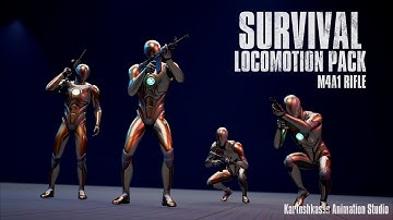 Survival Locomotion Pack - M4A1 Rifle - Preview (UE Marketplace - Animations)