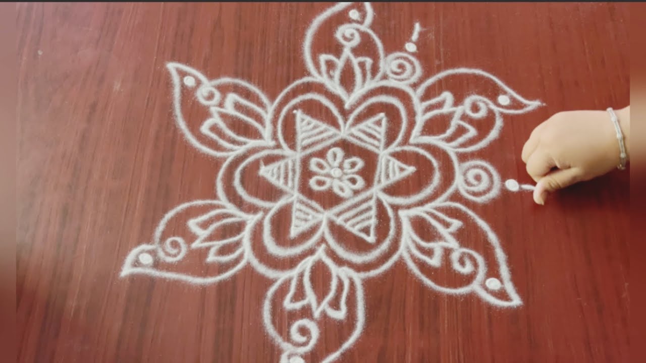 Daily use rangoli | rangoli | easy rangoli | simple rangoli | muggulu ...