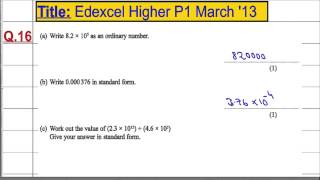 Edexcel Higher P1 March 2013 Q16