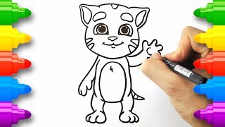 Talking Ginger Cat Cats Coloring Pages How To Draw Talking Cat Funny Coloring Pages Youtube