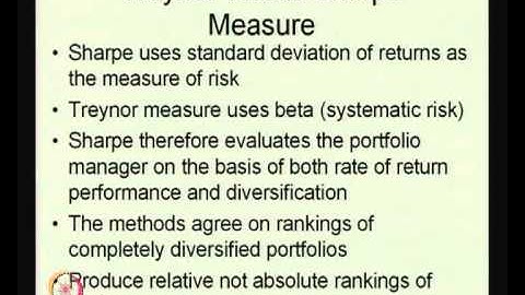 Mod-01 Lec-39 Portfolio Performance Evaluation - I
