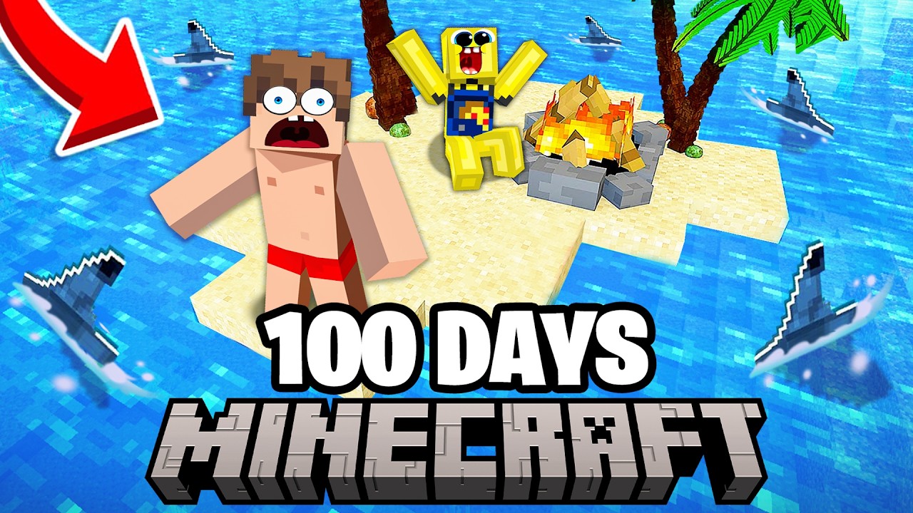 I survived 100 Days on a DESERTED ISLAND in Minecraft - YouTube