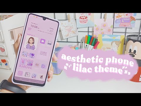 how to have an aesthetic phone lilac theme ✨💜 | samsung galaxy A32