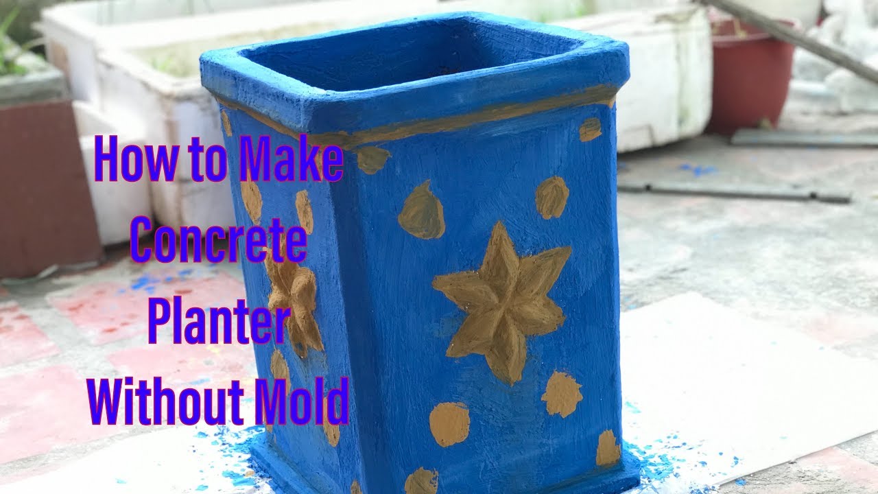 How to Make Concrete Planter Without Mold-Part 2 - YouTube