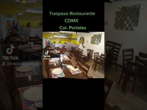 Traspaso Restaurante.            CDMX  Col.Portales Oriente