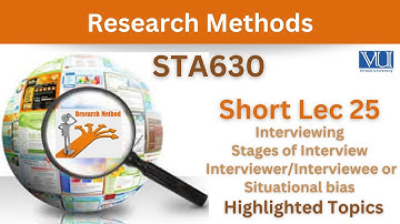 STA630 Short Lecture 25_Interviewing_Interviewer Bias_Interviewee & Situational Bias_Sta630 lec 25