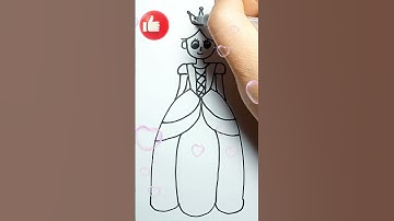 Hướng dẫn vẽ Công Chúa đơn giản (How to draw princess)#shorts