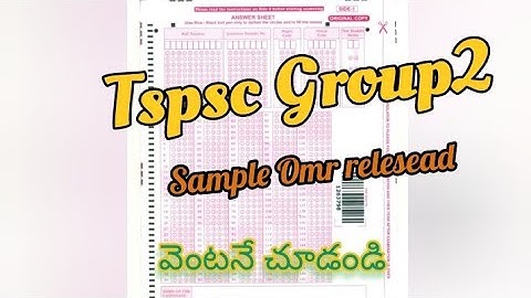 Tspsc group2 sample omr relesead || group2 omr #group2 #tspsc #group2exam #group2update