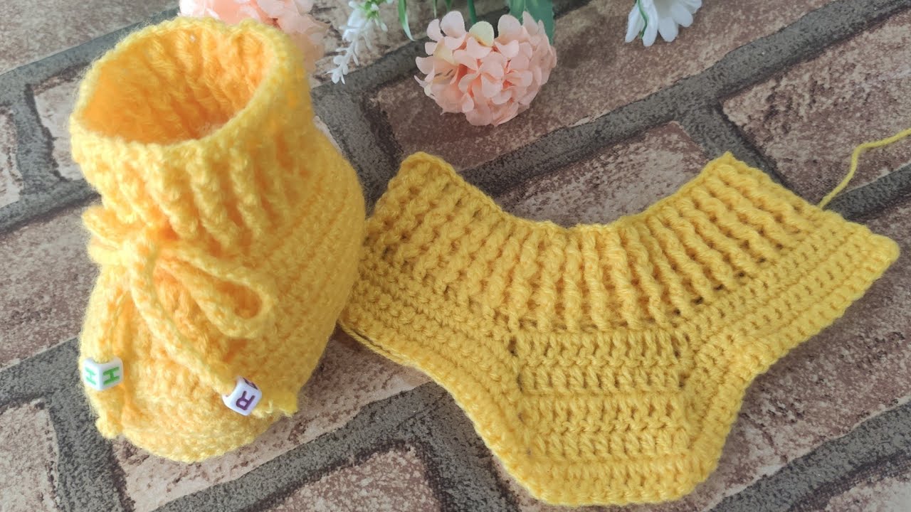 Sapatinho para bebê 0 a 3 meses passo a passo em crochê crochet baby shoes