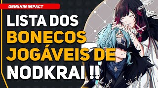 VAZOU as SKINS da 5.8 e Lista de Personagens JOGÁVEIS em NodKrai | Genshin Impact