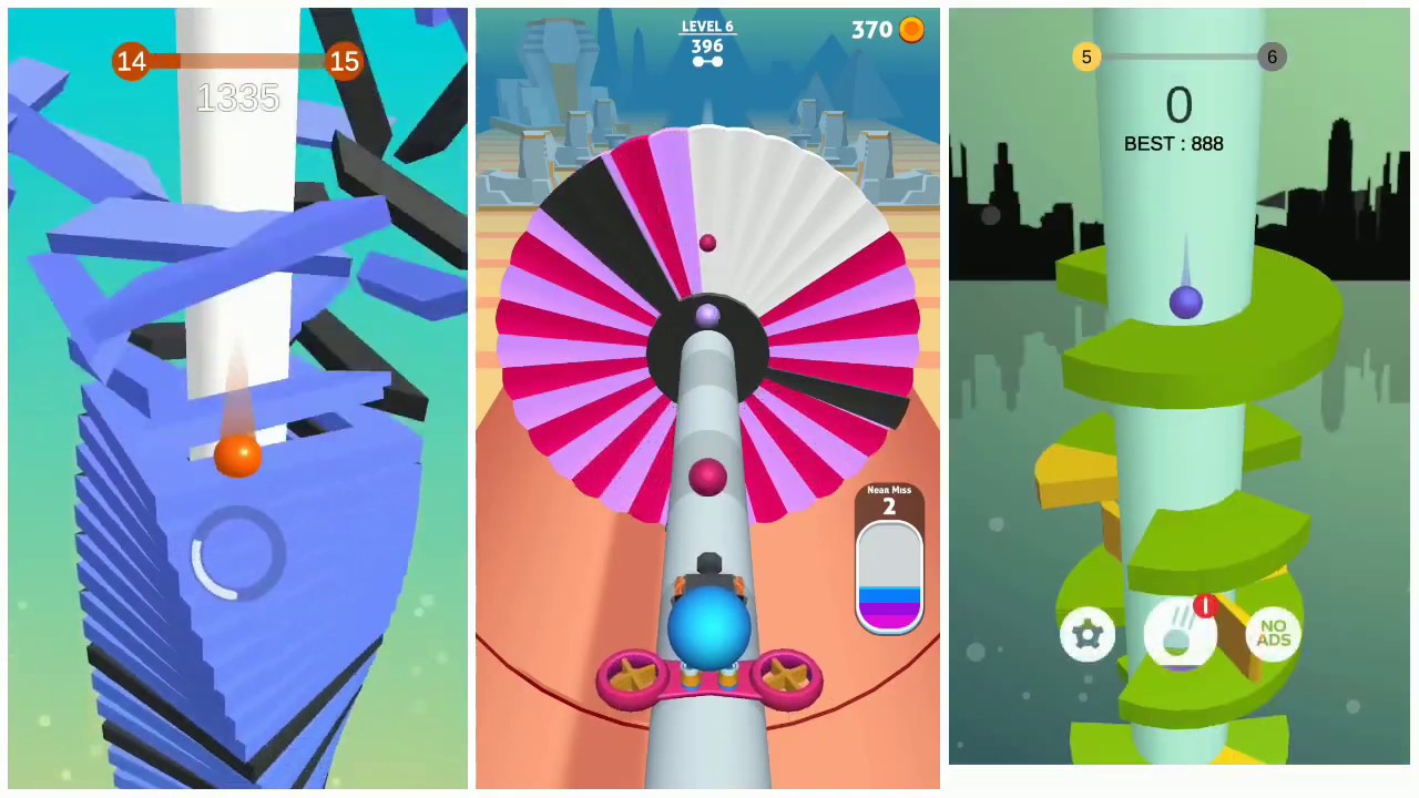 HELIX JUMP vs PAINTPOP 3D vs STACK BALL - COMPARE GAME || STAY AT HOME & PLAY GAMES