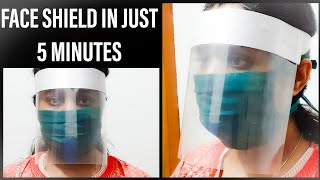 HOW TO MAKE FACE SHIELD IN JUST 5 MINUTES / DIY PPE / FACE SHIELD EASY