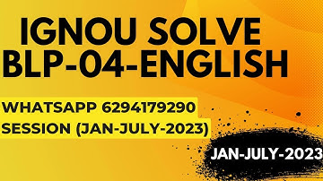 blp-04 solved assignment 2022-23 / blp-04solved assignment 2023 in english/ ignou blp-04