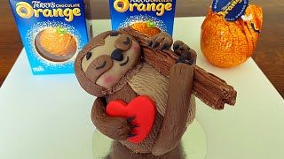 Terryโs chocolate orange sloth. Sloth cake decoration, easy tutorial. DIY edible valentines gift