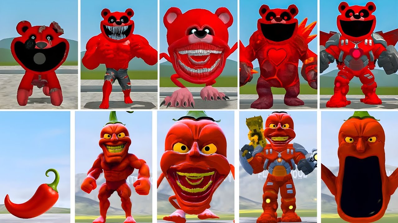 EVOLUTION OF ALL PEPPER DINDUN FAMILY  VS GODZILLA BEAR FAMILY POPPY PLAYTIME CHAPTER 5 in GMOD