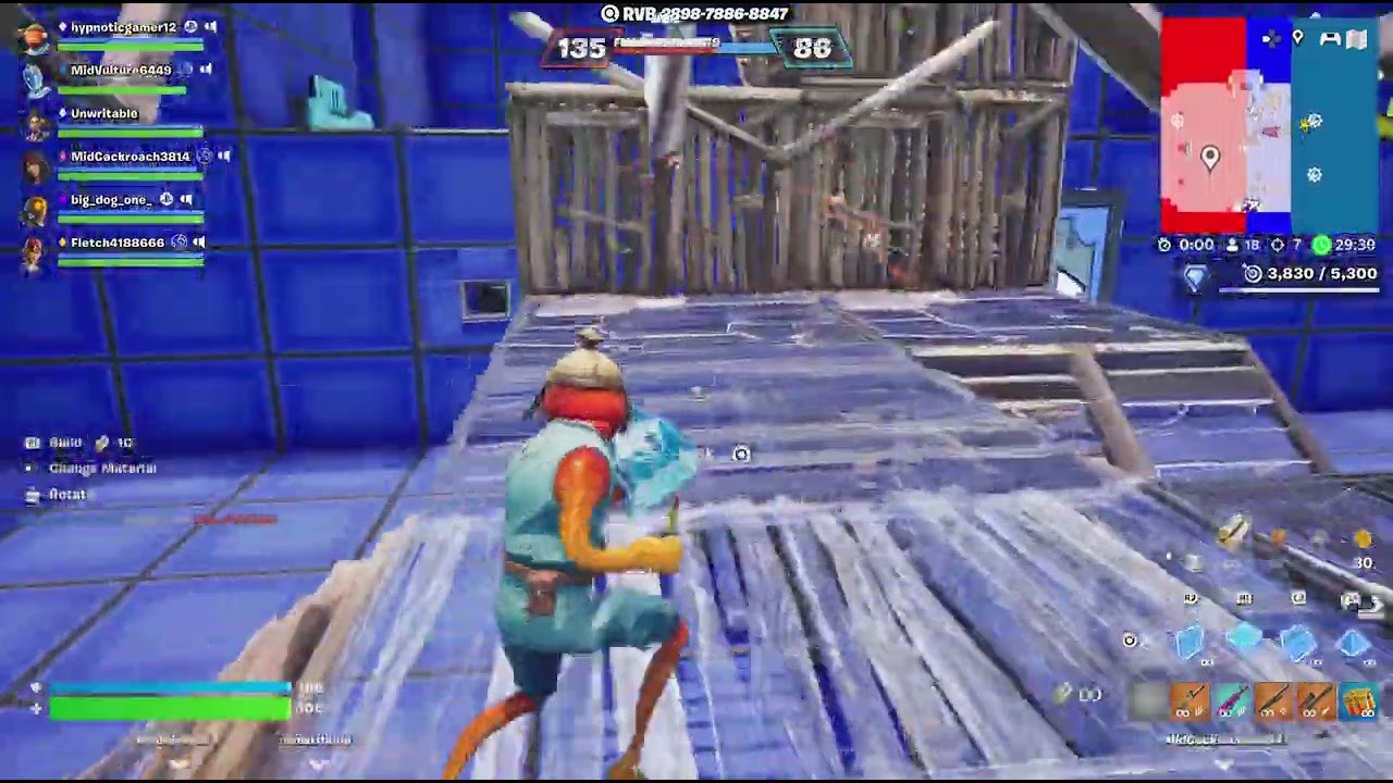 Fortnite crazy red vs blue gameplay (no commentary)