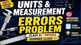 UNITS &amp; MEASUREMENT | SUMMER CLASS | ERRORS PROBLEM