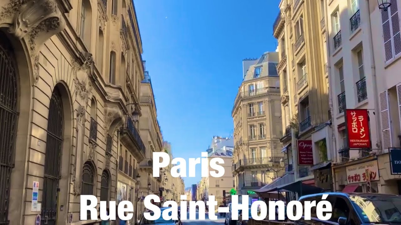 Paris city Rue Saint-Honoré Paris, France 4K - YouTube
