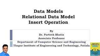 Information Relational Data Model Insert Operation News