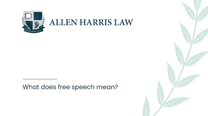 What does free speech mean?