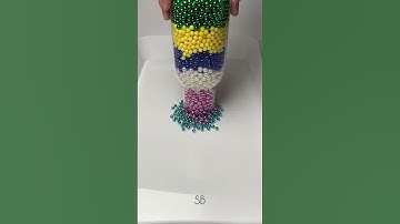 Tower of satisfying balls Reverse video 💚💛💙💟 #shorts #asmr