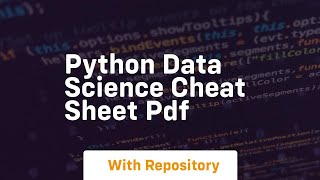 python data science cheat sheet pdf