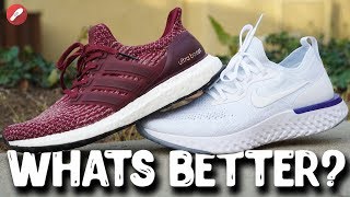 traje bomba visitante Adidas UltraBoost vs Nike Epic React Flyknit! What's More Comfortable? -  YouTube