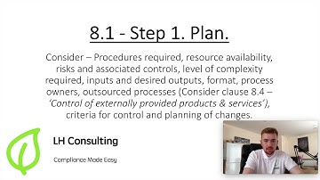 Operational Planning & Control (ISO 9001:2015 Clause 8.1)