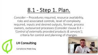 Operational Planning & Control (ISO 9001:2015 Clause 8.1)