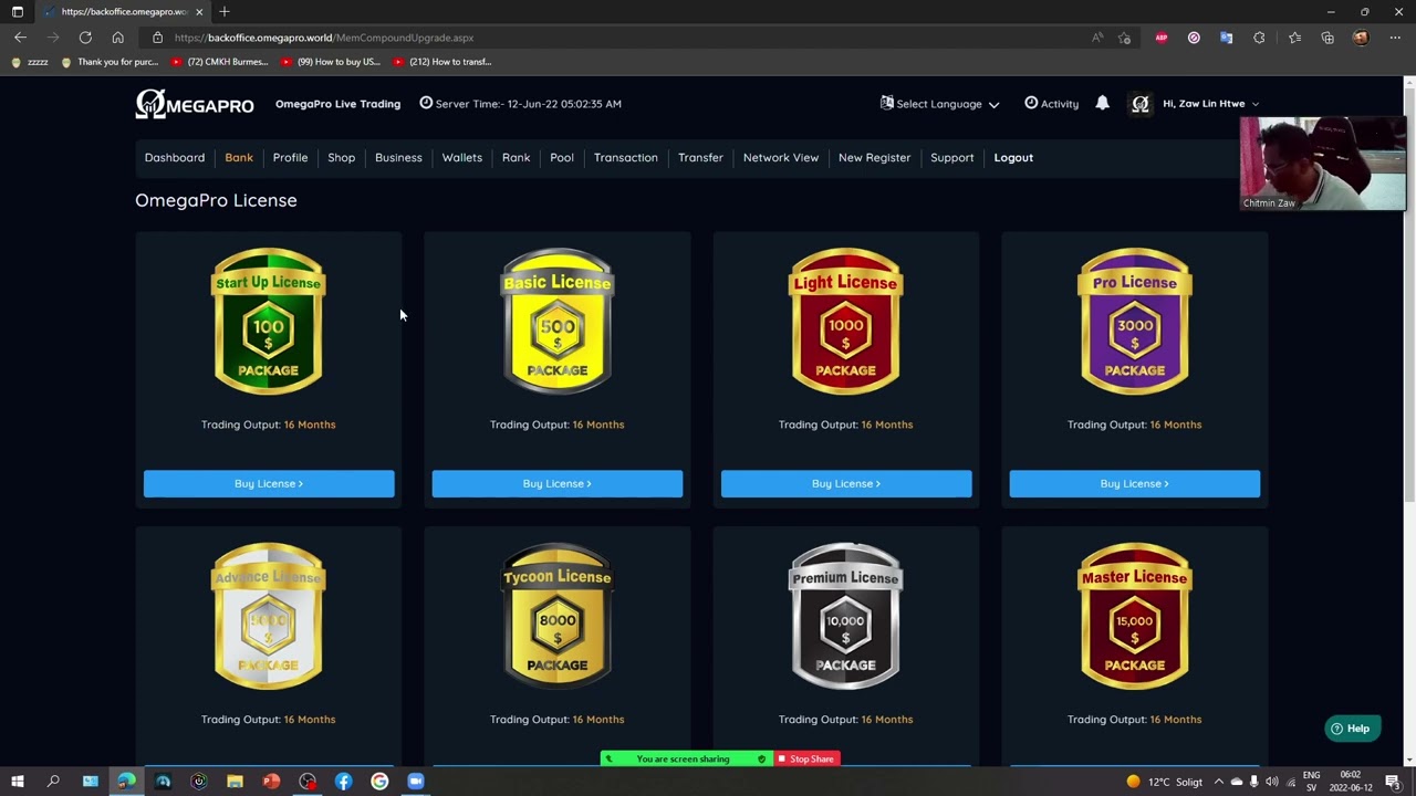 how to new register  and  buy package from omegapro