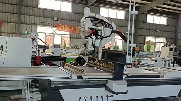 Auto load and unload CNC nesting Router linear tool changer CNC for wood cabinet door furniture