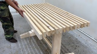 Amazing Reusable Wood Project In Woodworking - Carpenter Create A Unique Table From Scrap Pallets