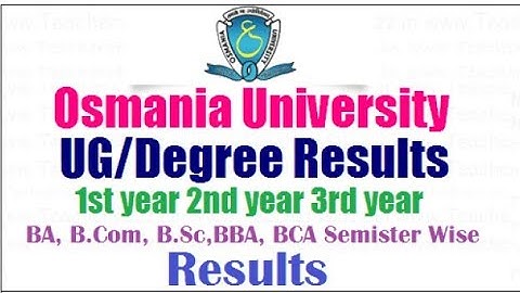 Osmania University UG/Degree Results 2024