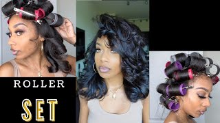 Roller Set on Straight Natural Hair