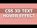 CSS 3D Text Hover Effect ✨#css#html#hovereffect#frontend#csseffects#webdesign