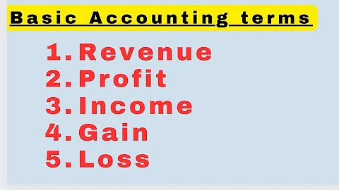 🔴 Meaning of Revenue | Income | Profit | Gain | loss | Basic Accounting terms class 11