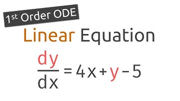 First Order Linear Differential Equation by Integrating Factor dy/dx = 4x + y - 5