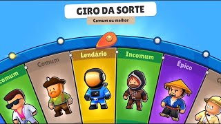 RODEI E GANHEI SKIN LENDÁRIA? Testei SKIN LENDÁRIA com amiguinho no STUMBLE GUYS.