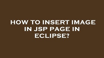 How to insert image in jsp page in eclipse?