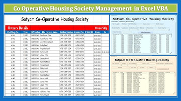 Co Operative Housing Society Management in Excel VBA