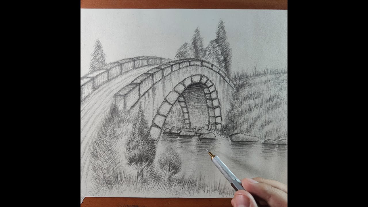 Cómo Dibujar un Puente a Lápiz Paso a Paso - Dibujo Fácil - thptnganamst.edu.vn