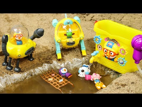 뽀로로 모래놀이 미끄럼틀 수영장 장난감 놀이 Sandbox play with Slide Swimming Pool Toys