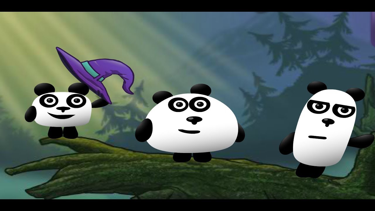 3 панды ночь