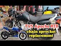 TVS Apache RTR Chain Sprocket Change & Replace