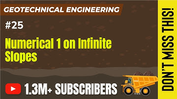 Numerical 1 on Infinite Slopes | Stability of Slopes | Geotechnical Engineering - GATE