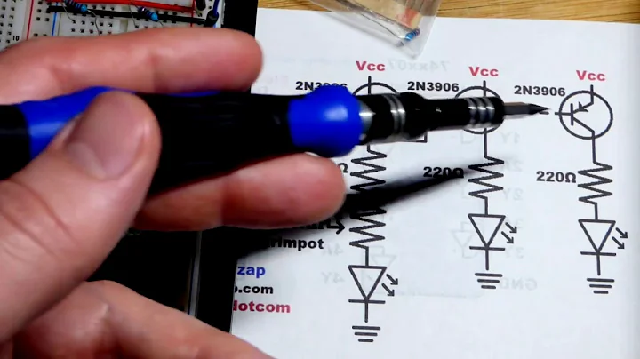 2N3906 PNP bipolar junction transistor BJT current mirror for LED brightness demo circuit