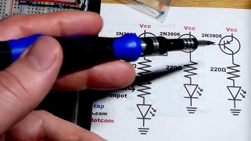 2N3906 PNP bipolar junction transistor BJT current mirror for LED brightness demo circuit